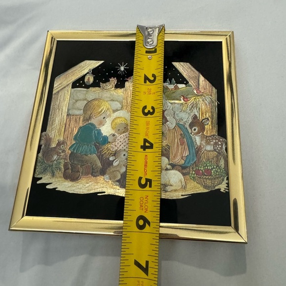 Kafka Screened Vintage Foil Etching Artwork 80’s 90’s Christmas Nativity Scene - Picture 2 of 9